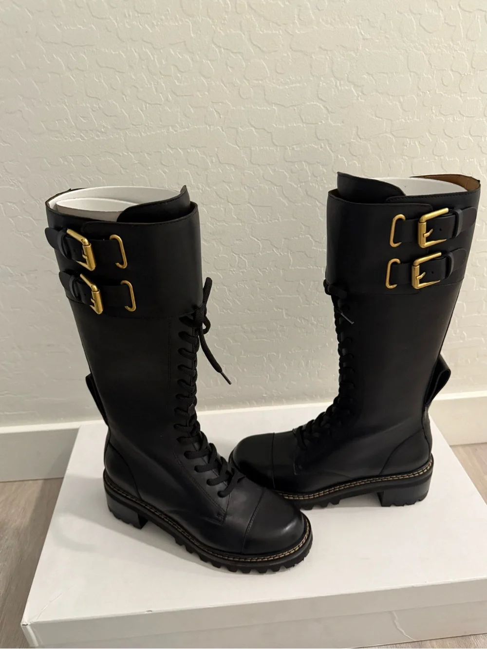 Chloe NEW in Box Mallory Combat Over-The-Knee Boot